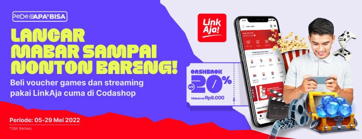 LinkAja 20% Cashback on Codashop Indonesia